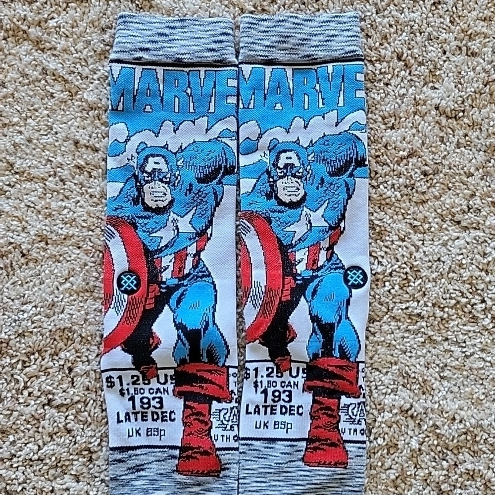 Stance Marvel Captain America socks, nwot, lg